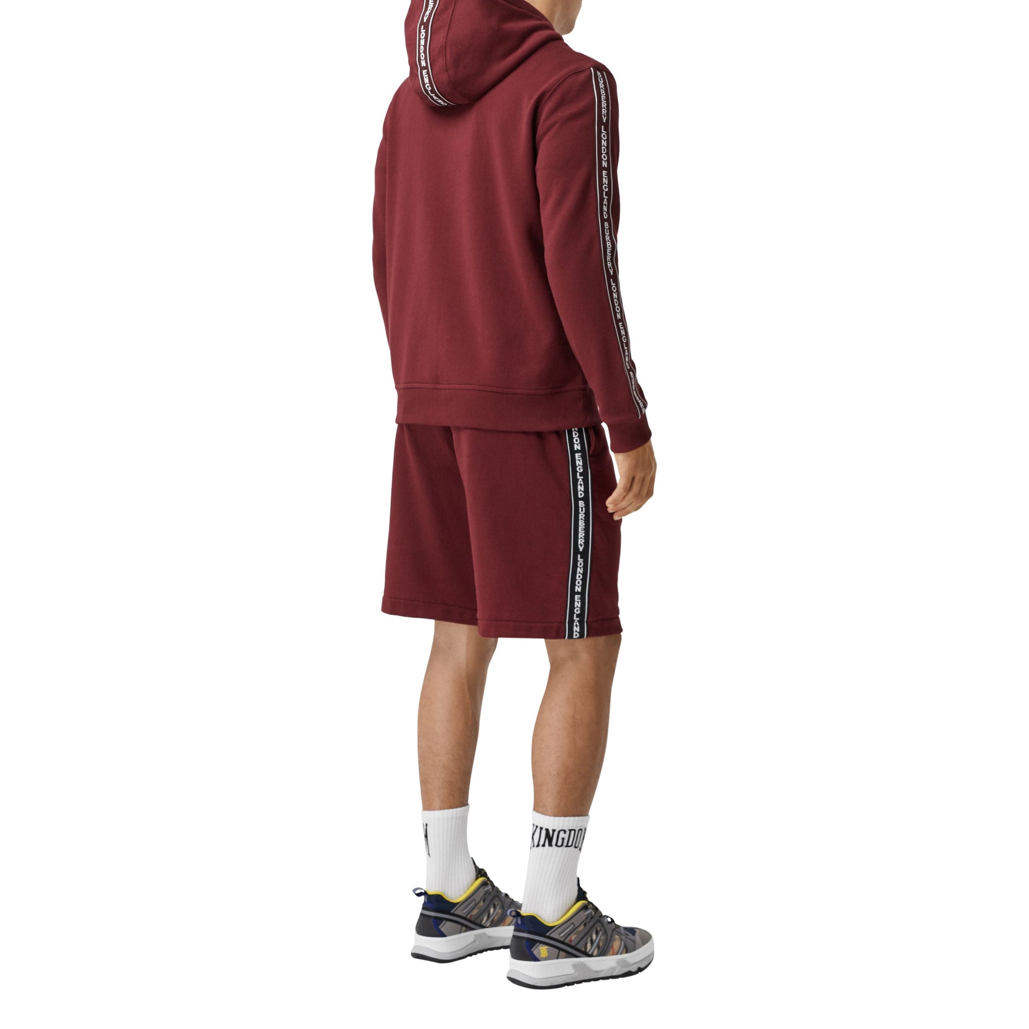 DEEP MERLOT Veste à capuche en coton avec bandes à logo