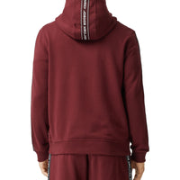 DEEP MERLOT Veste à capuche en coton avec bandes à logo