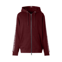 DEEP MERLOT Veste à capuche en coton avec bandes à logo