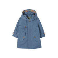 STEEL BLUE CN Paletot en sergé de coton avec capuche amovible