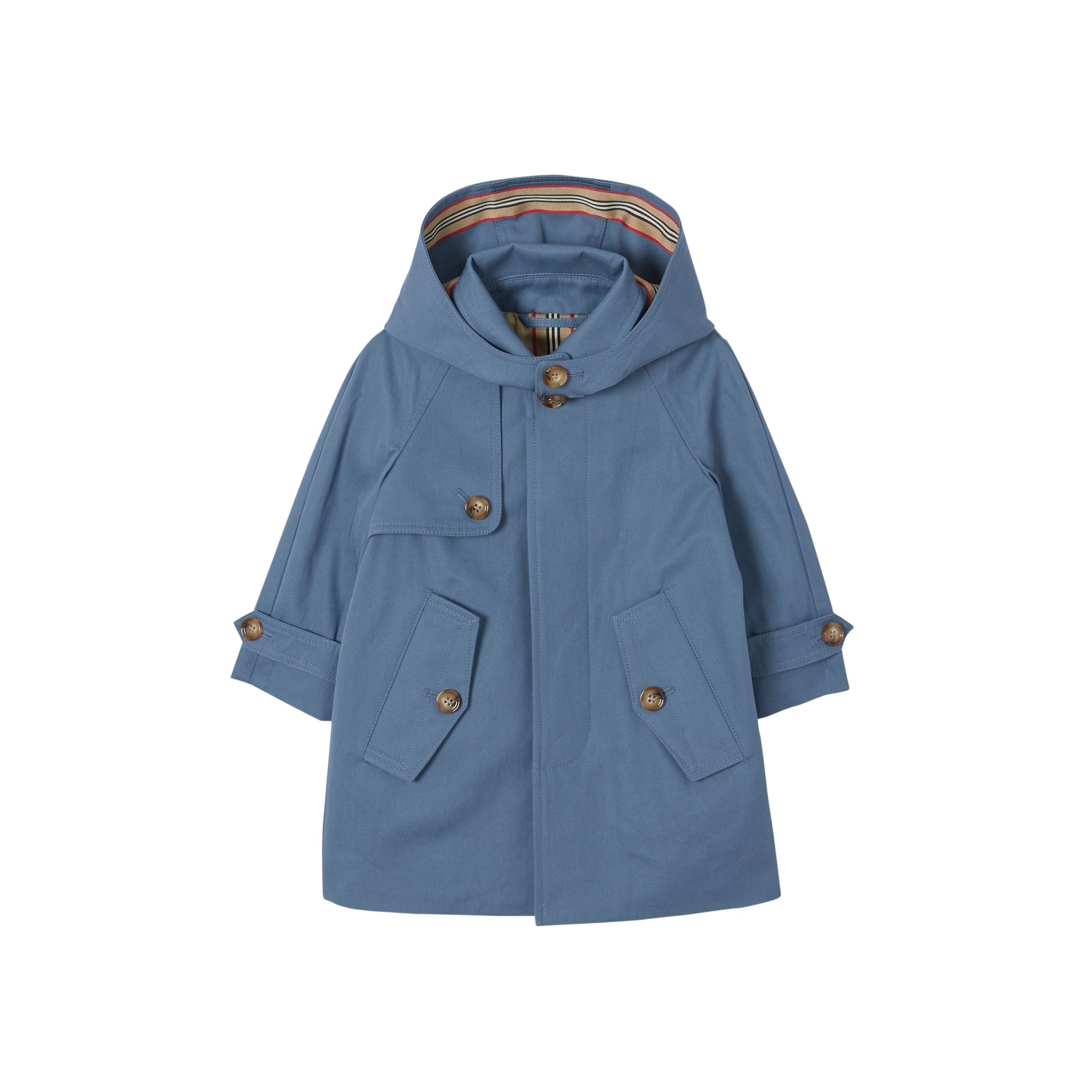 STEEL BLUE CN Paletot en sergé de coton avec capuche amovible