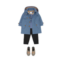 STEEL BLUE CN Paletot en sergé de coton avec capuche amovible