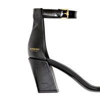 BLACK Sandales en cuir avec logo