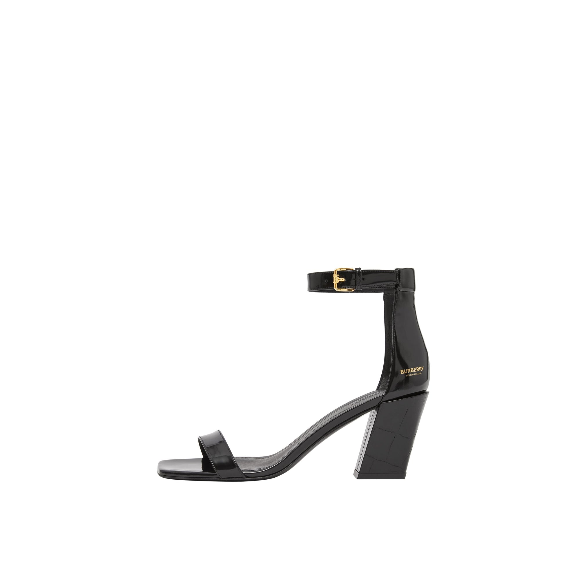 BLACK Sandales en cuir avec logo