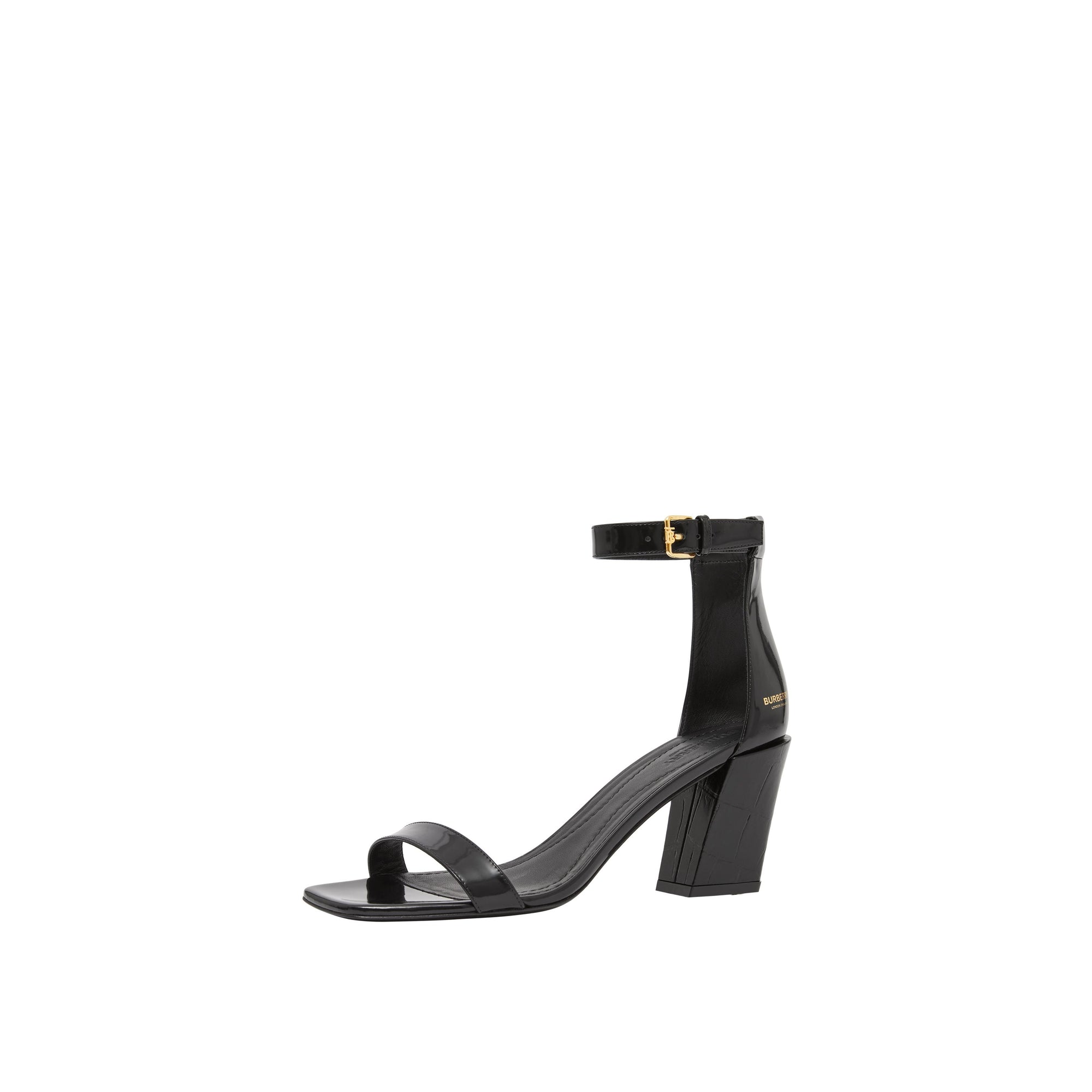 BLACK Sandales en cuir avec logo