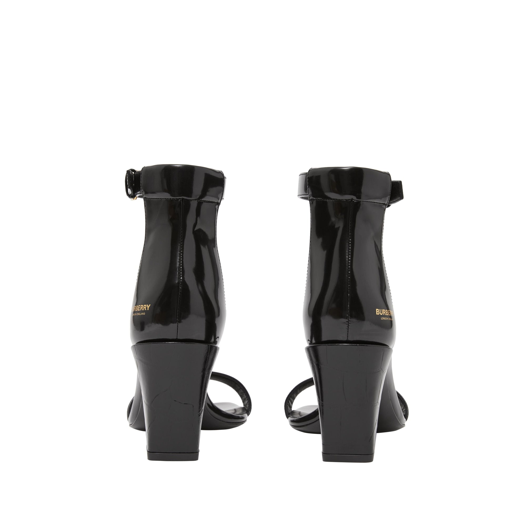 BLACK Sandales en cuir avec logo