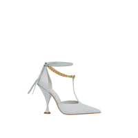 PEBBLE GREY Escarpins en cuir avec chaîne