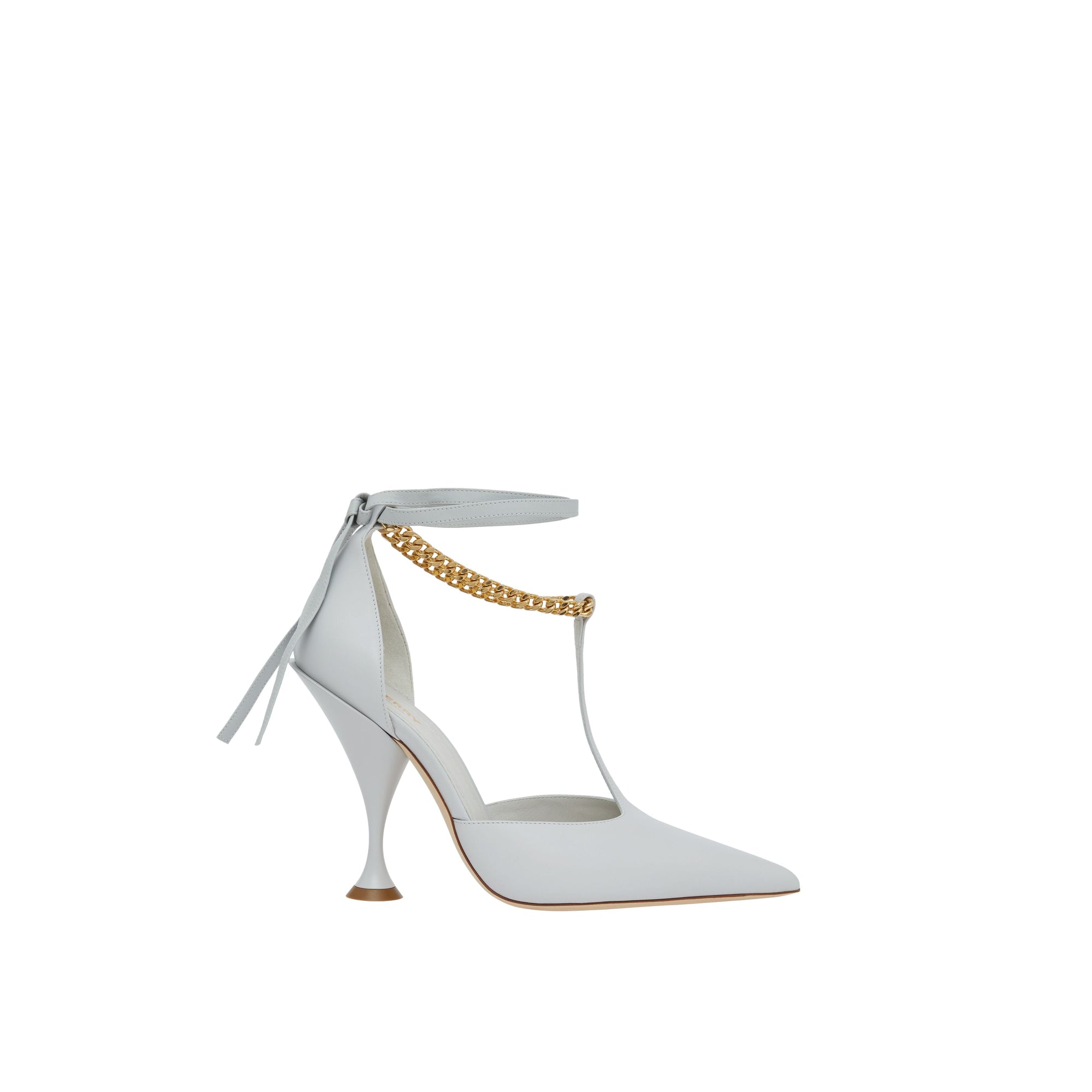PEBBLE GREY Escarpins en cuir avec chaîne
