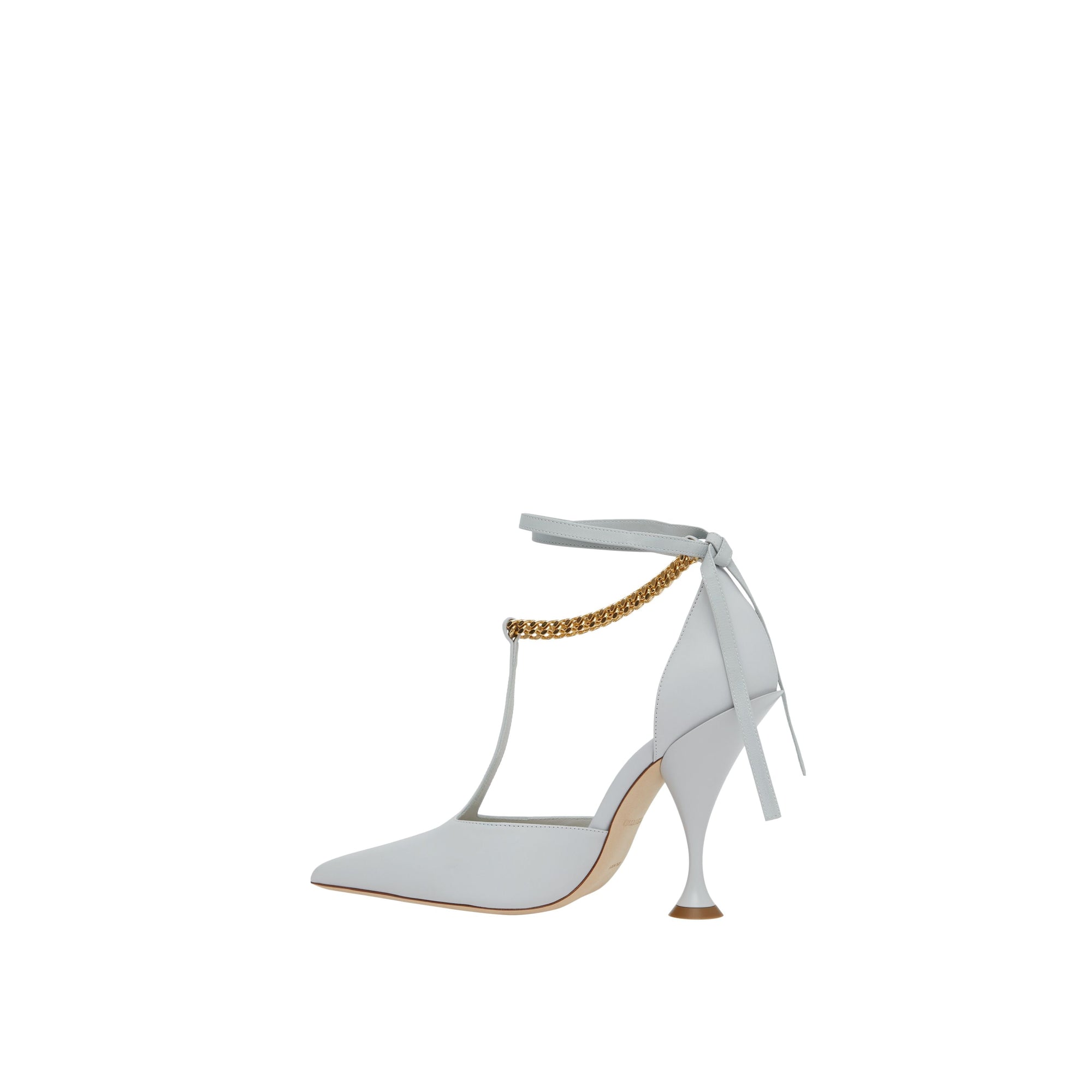 PEBBLE GREY Escarpins en cuir avec chaîne