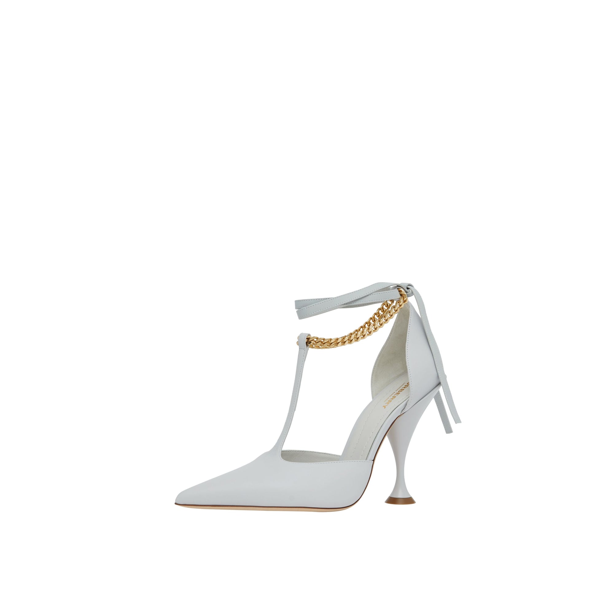 PEBBLE GREY Escarpins en cuir avec chaîne