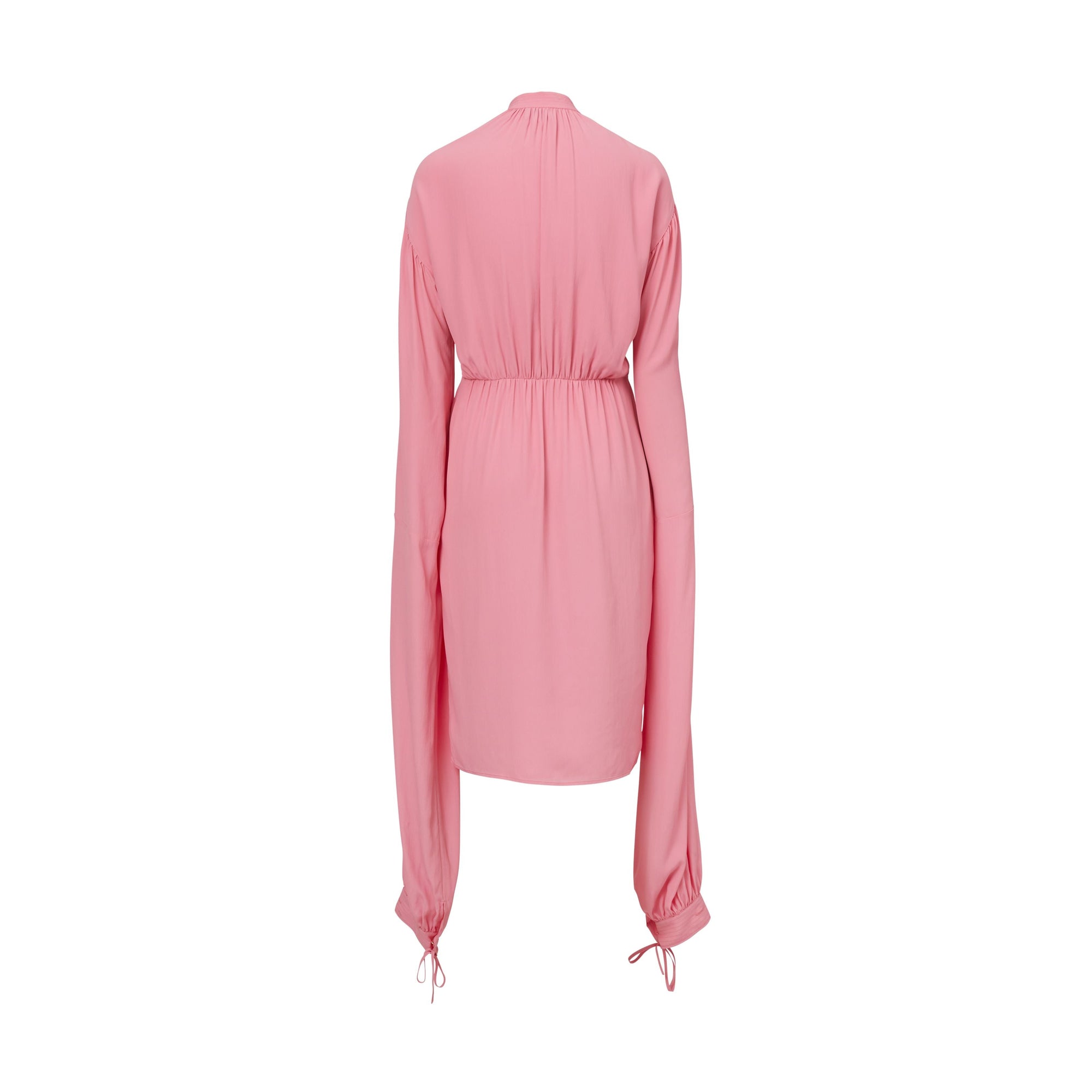 BUBBLEGUM PINK Robe à manches repliables en crêpe de soie de Chine