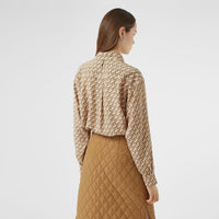 ECRU IP PTTN Chemise en crêpe de soie de Chine à imprimé licorne