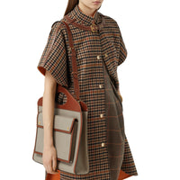 Sac Pocket moyen en cuir de cerf embossé et cuir - Hâle