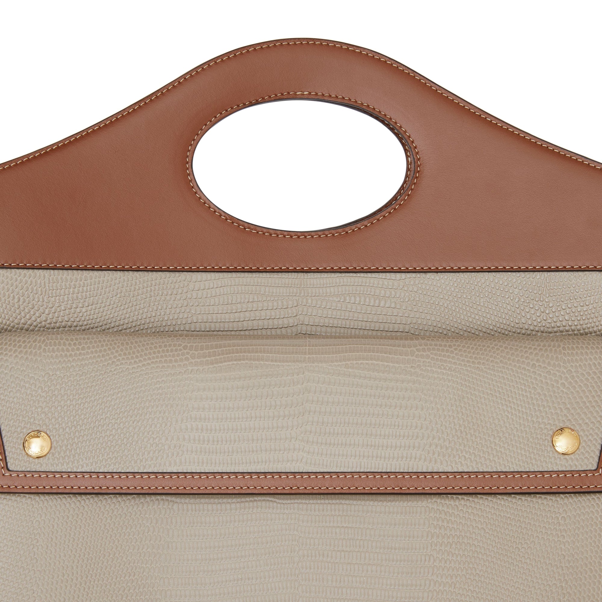 Sac pocket moyen en cuir de cerf embossé et cuir - Hâle