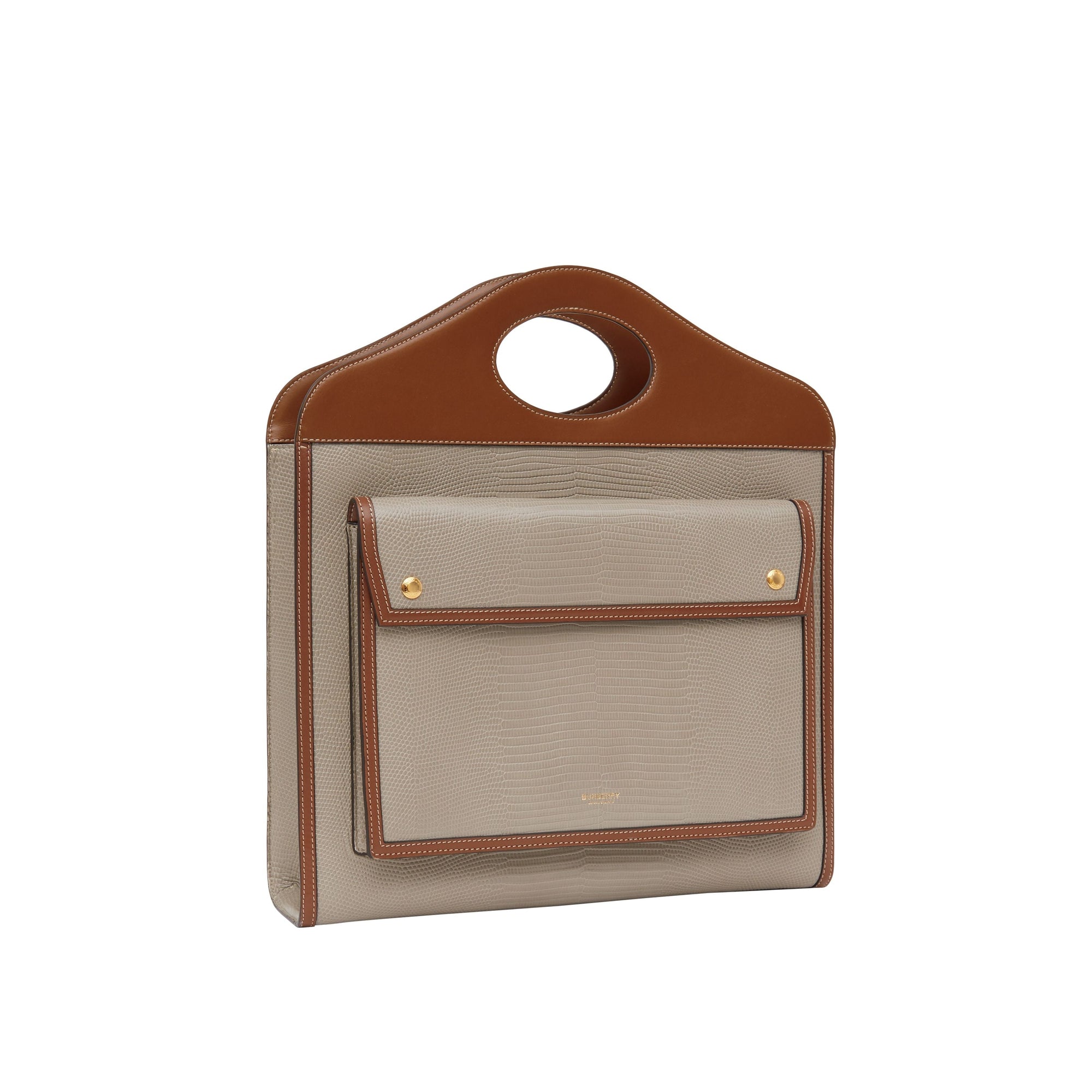 Sac pocket moyen en cuir de cerf embossé et cuir - Hâle