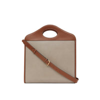Sac pocket moyen en cuir de cerf embossé et cuir - Hâle