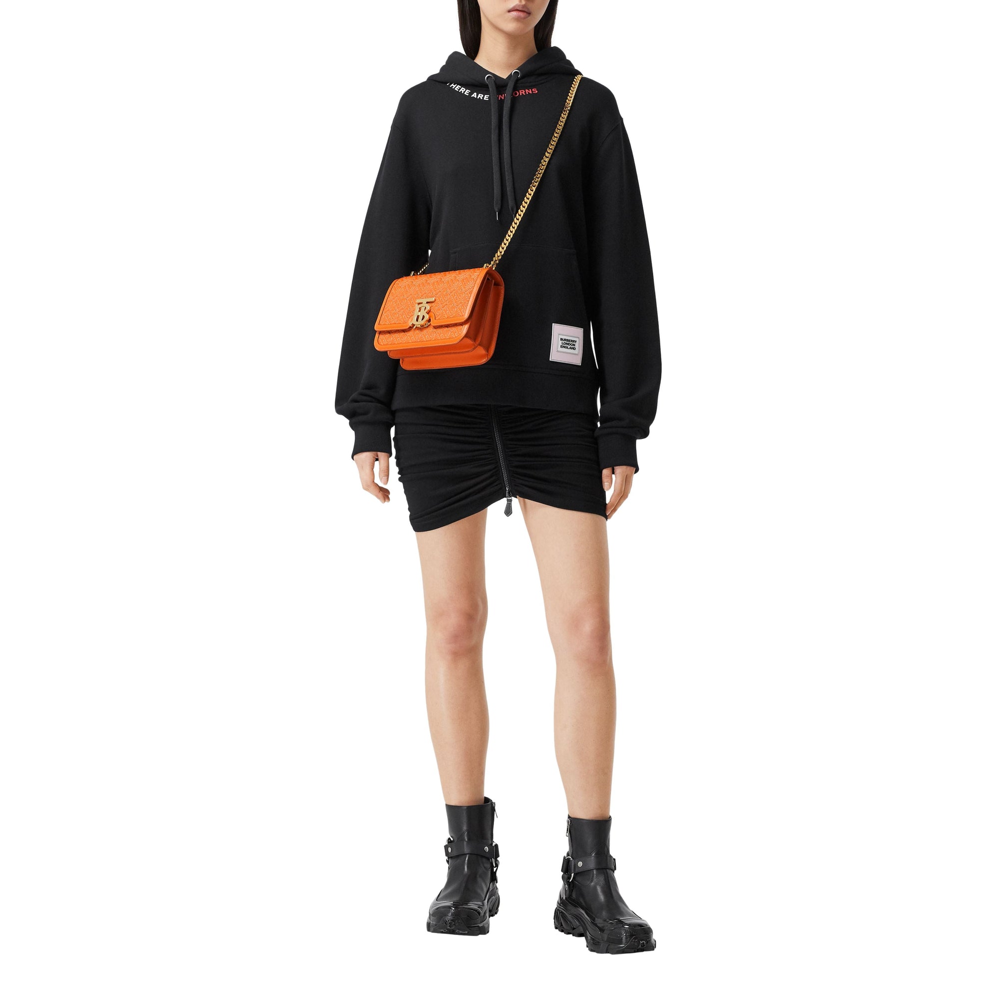 Petit sac tb en cuir d'agneau monogram matelassé - Orange