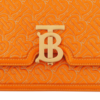 Petit sac tb en cuir d'agneau monogram matelassé - Orange