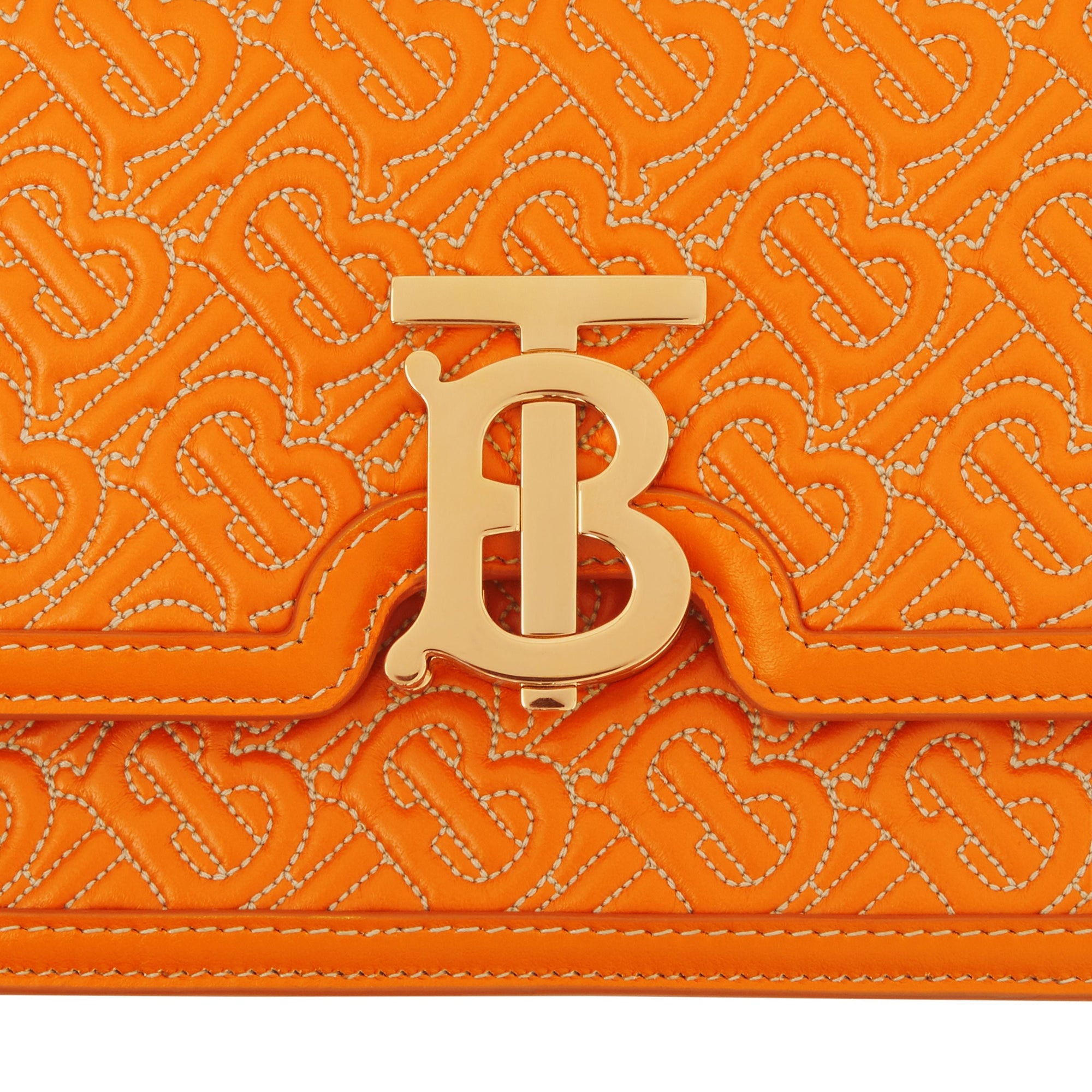 Petit sac tb en cuir d'agneau monogram matelassé - Orange