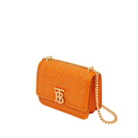 Petit sac tb en cuir d'agneau monogram matelassé - Orange