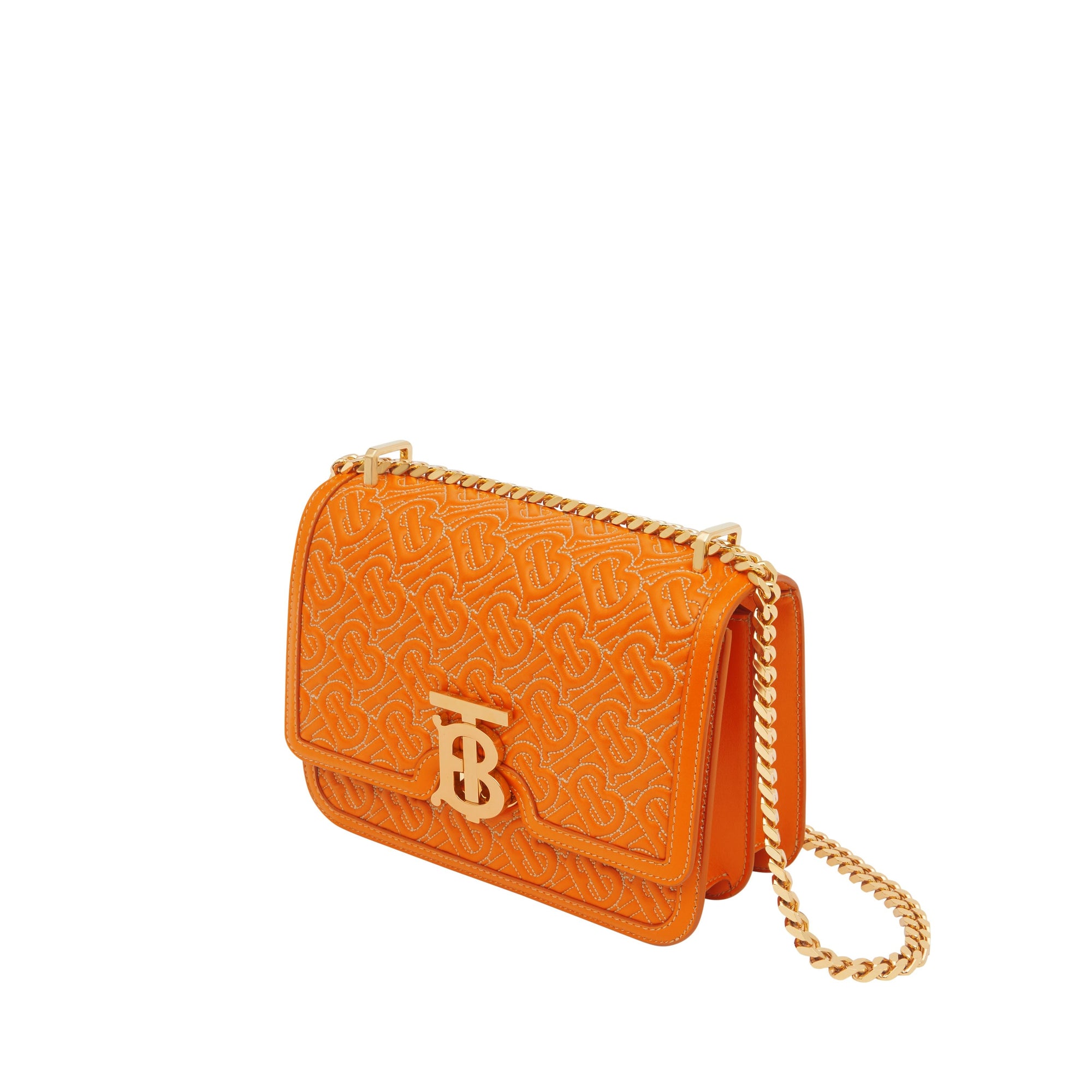 Petit sac tb en cuir d'agneau monogram matelassé - Orange