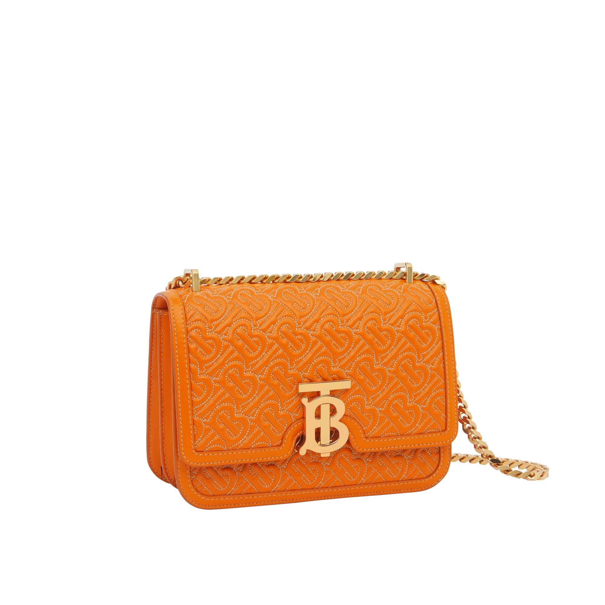 Petit sac tb en cuir d'agneau monogram matelassé - Orange