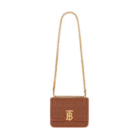 Petit sac tb en cuir d'agneau monogram matelassé - Brun malt