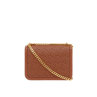 Petit sac tb en cuir d'agneau monogram matelassé - Brun malt