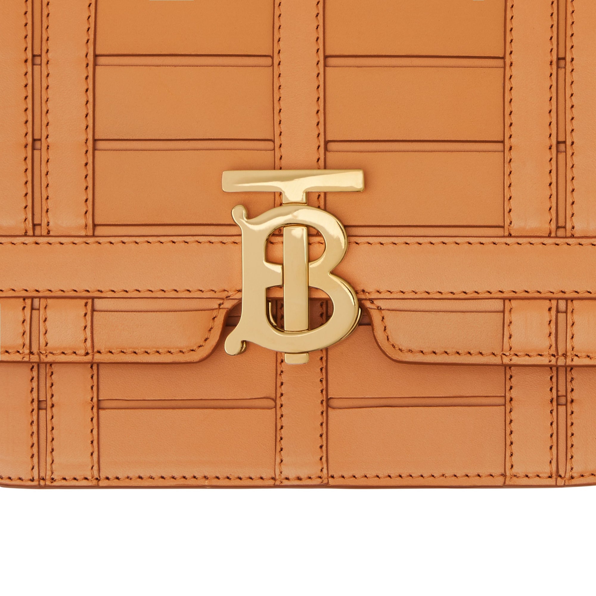Petit sac tb en cuir tissé - Sable intense
