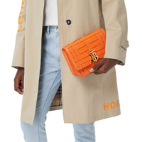 Petit sac TB en cuir tissé - Orange