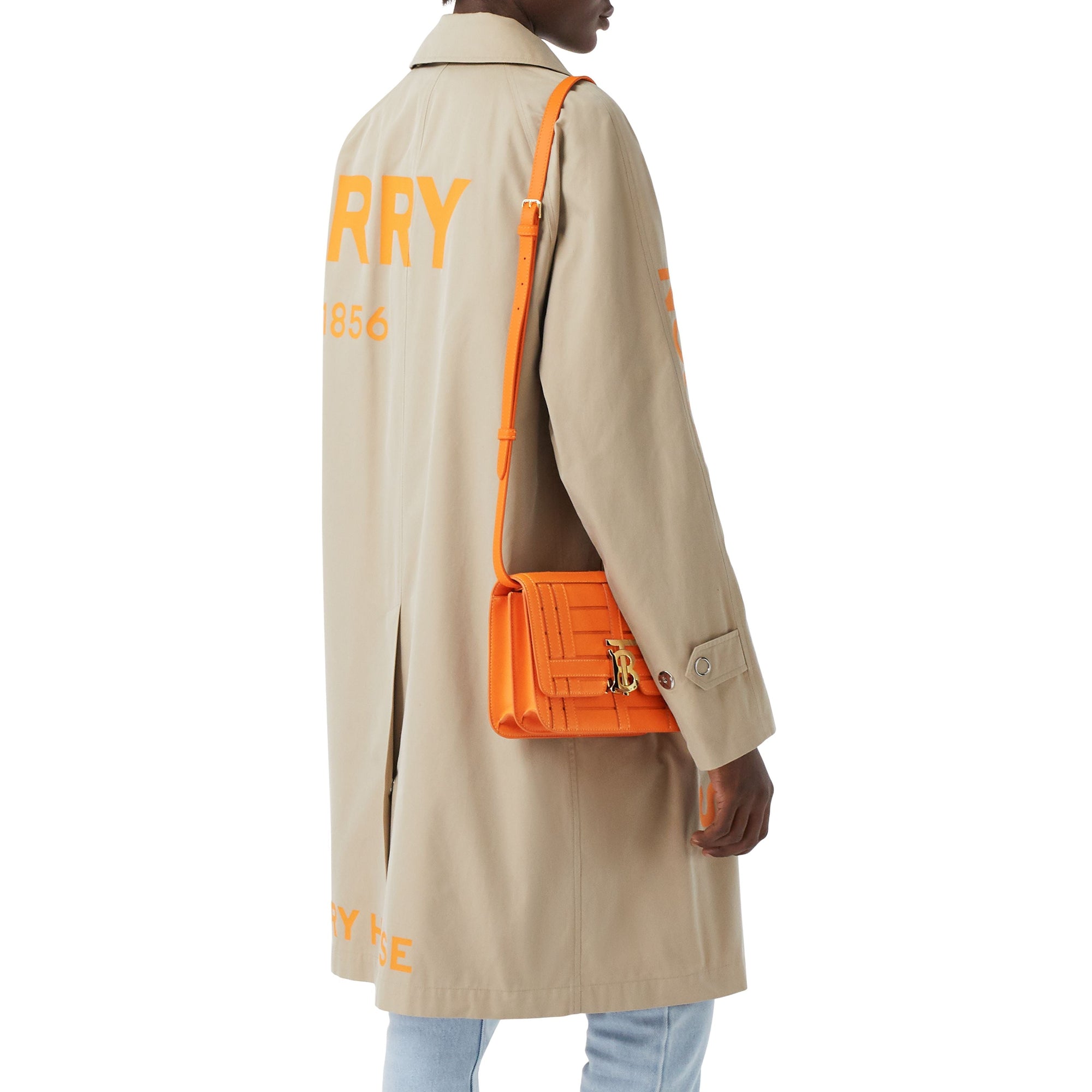 Petit sac tb en cuir tissé - Orange
