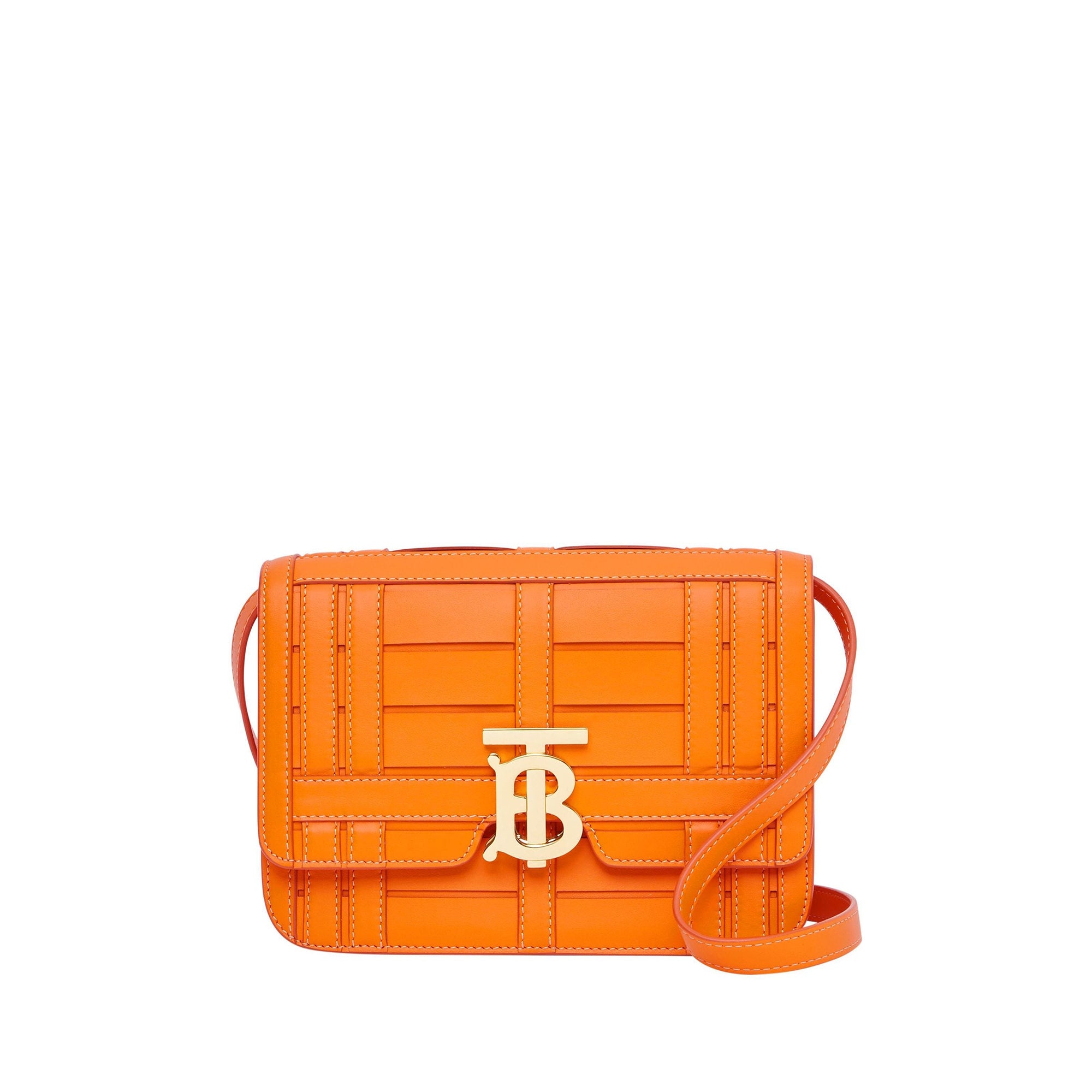 Petit sac TB en cuir tissé - Orange
