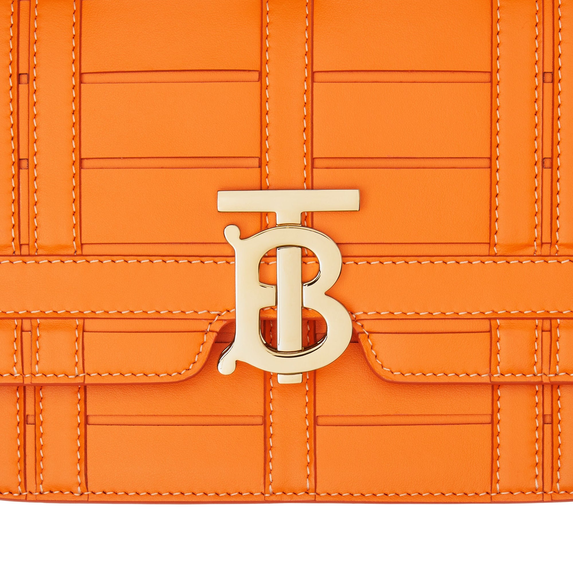 Petit sac TB en cuir tissé - Orange