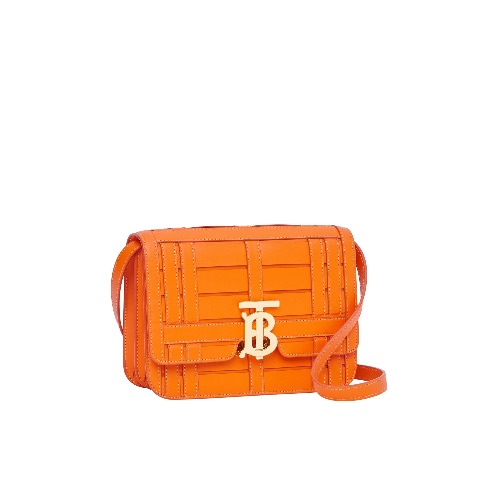 Petit sac tb en cuir tissé - Orange