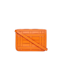 Petit sac TB en cuir tissé - Orange