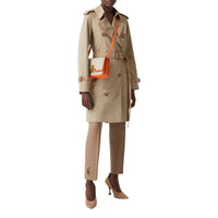 Petit sac TB en toile et cuir bicolore - Orange