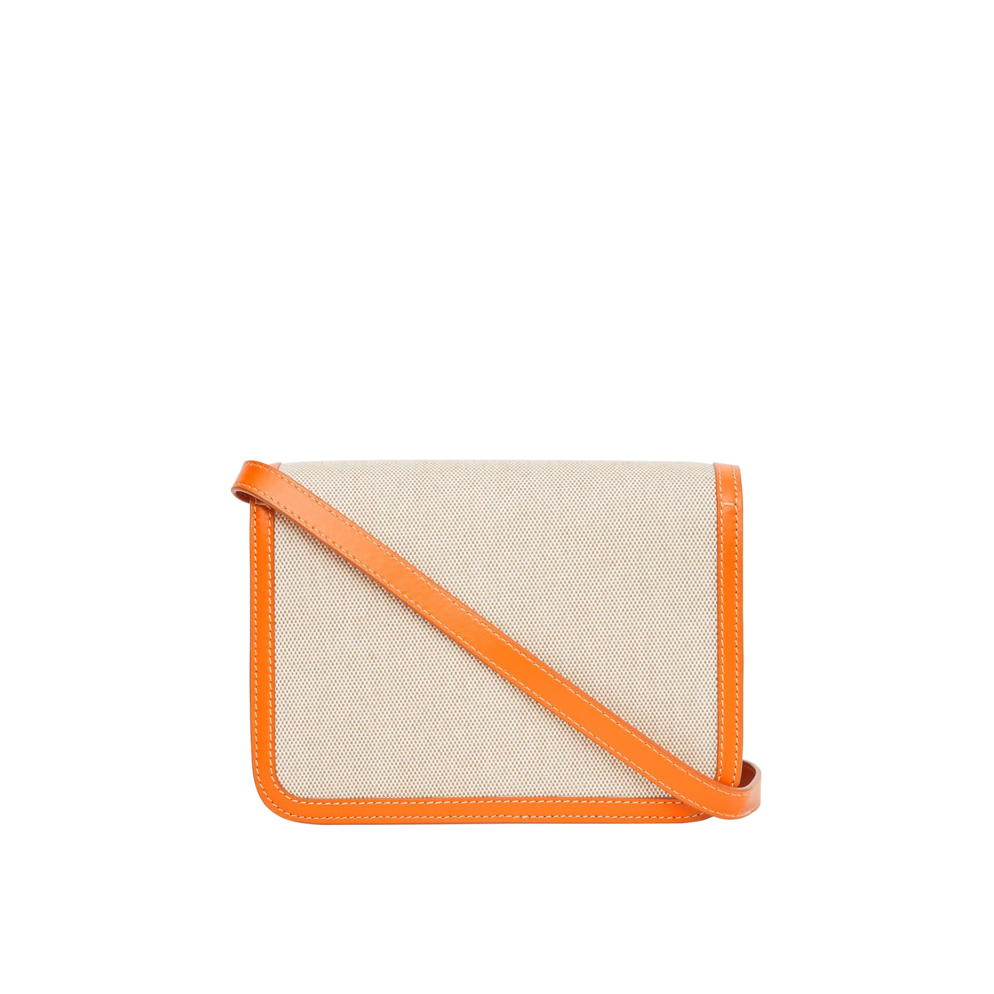 Petit sac TB en toile et cuir bicolore - Orange