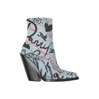 MULTICOLOUR Bottines à talon bottier en denim à imprimé graffiti