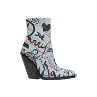 MULTICOLOUR Bottines à talon bottier en denim à imprimé graffiti