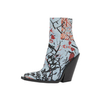 MULTICOLOUR Bottines à talon bottier en denim à imprimé graffiti