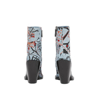 MULTICOLOUR Bottines à talon bottier en denim à imprimé graffiti