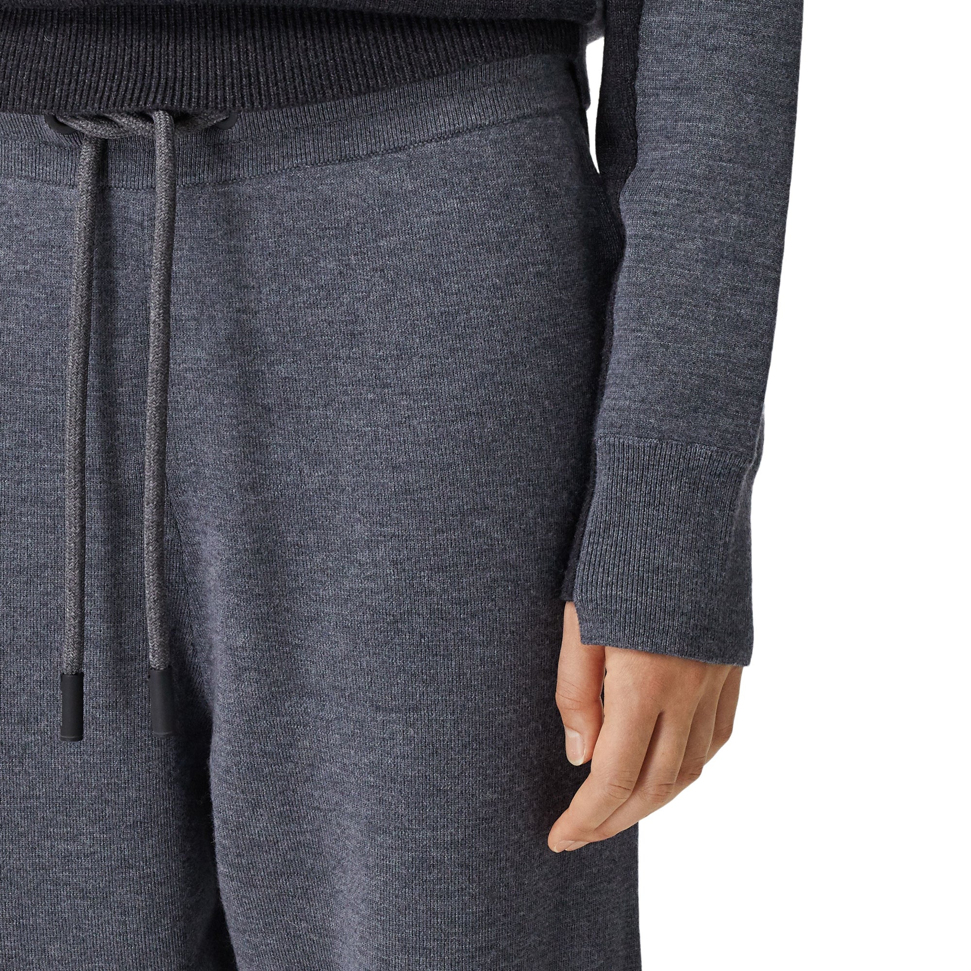 CHARCOAL MELANGE Pantalon de survêtement en laine mérinos bicolore