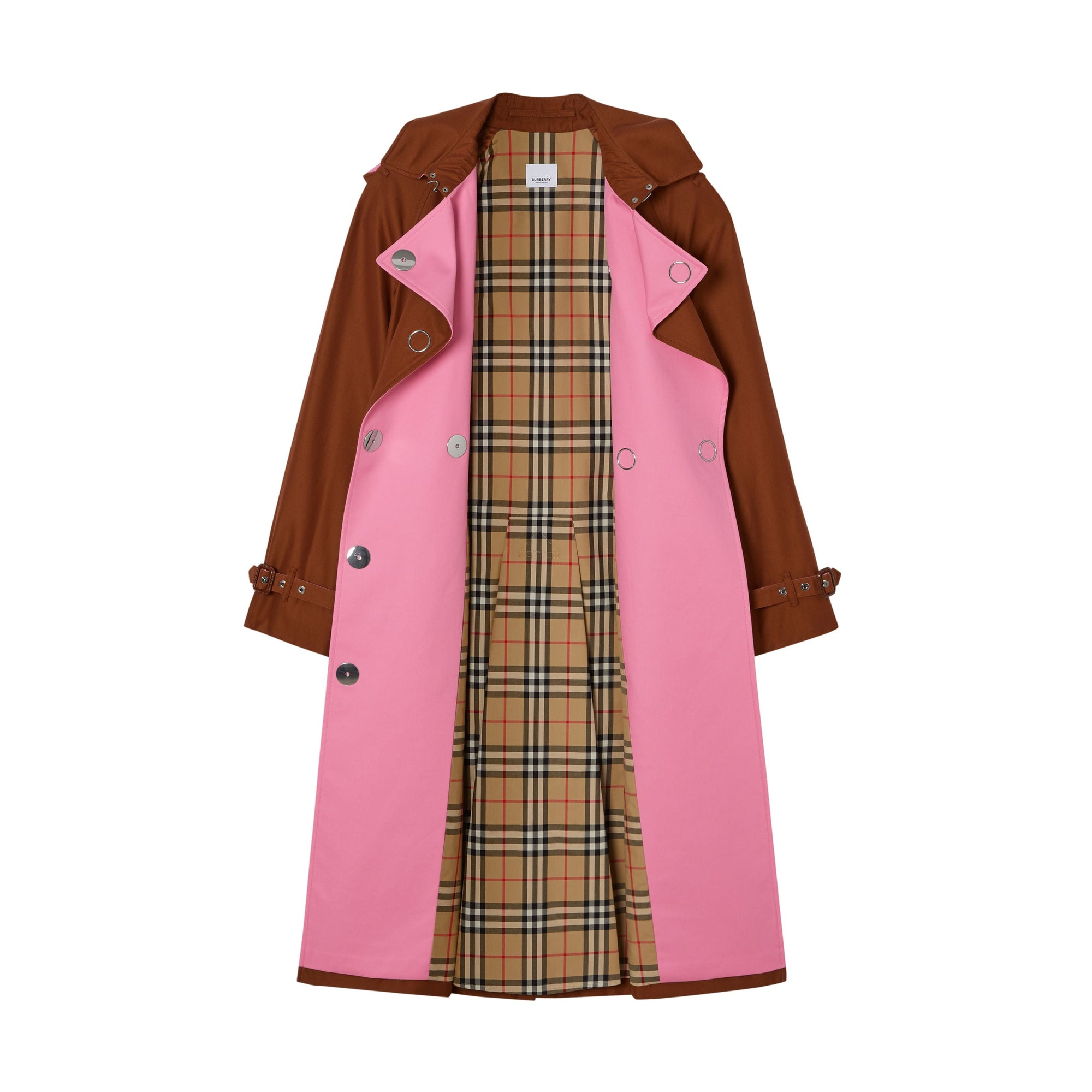 CHESTNUT BROWN Trench en gabardine de coton color-block