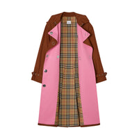 CHESTNUT BROWN Trench en gabardine de coton color-block