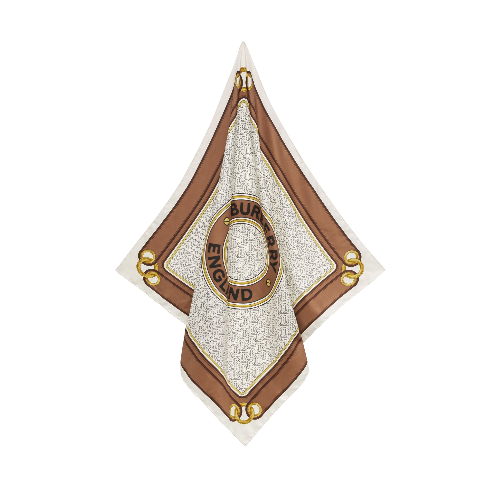 Carré de soie Monogram avec logo - Hâle