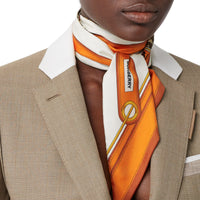 Foulard ultrafin en soie monogram avec logo - Orange vif
