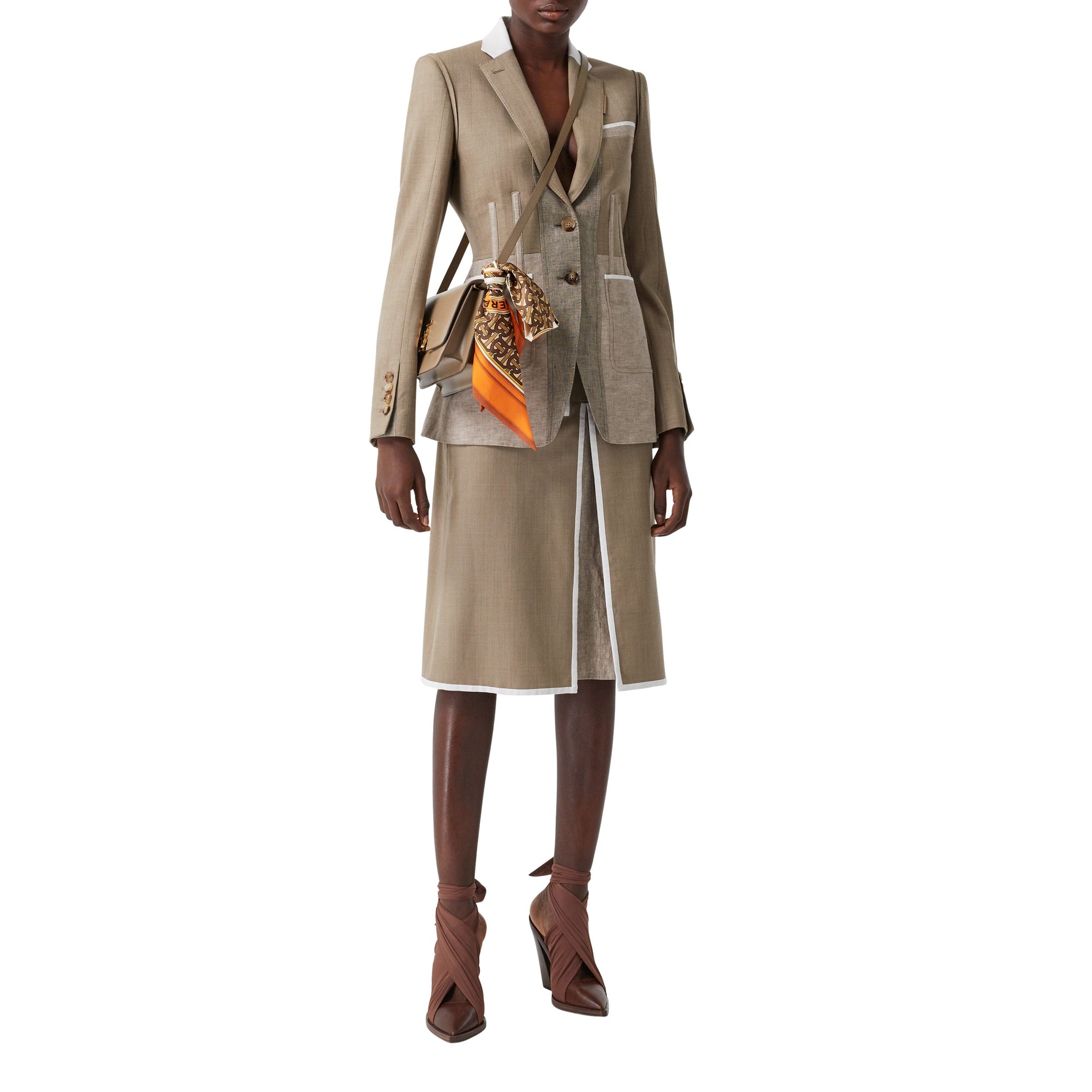 Foulard ultrafin en soie monogram avec logo - Orange vif