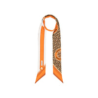 Foulard ultrafin en soie monogram avec logo - Orange vif