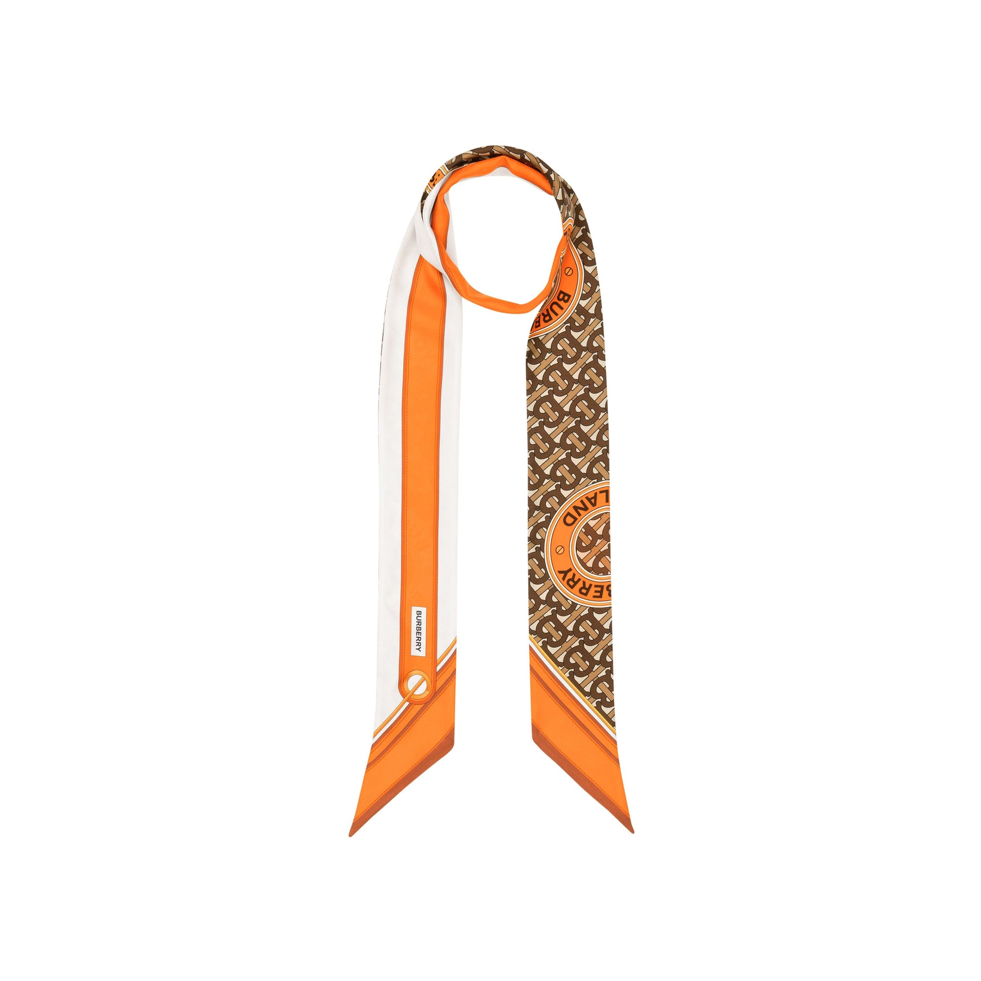 Foulard ultrafin en soie monogram avec logo - Orange vif