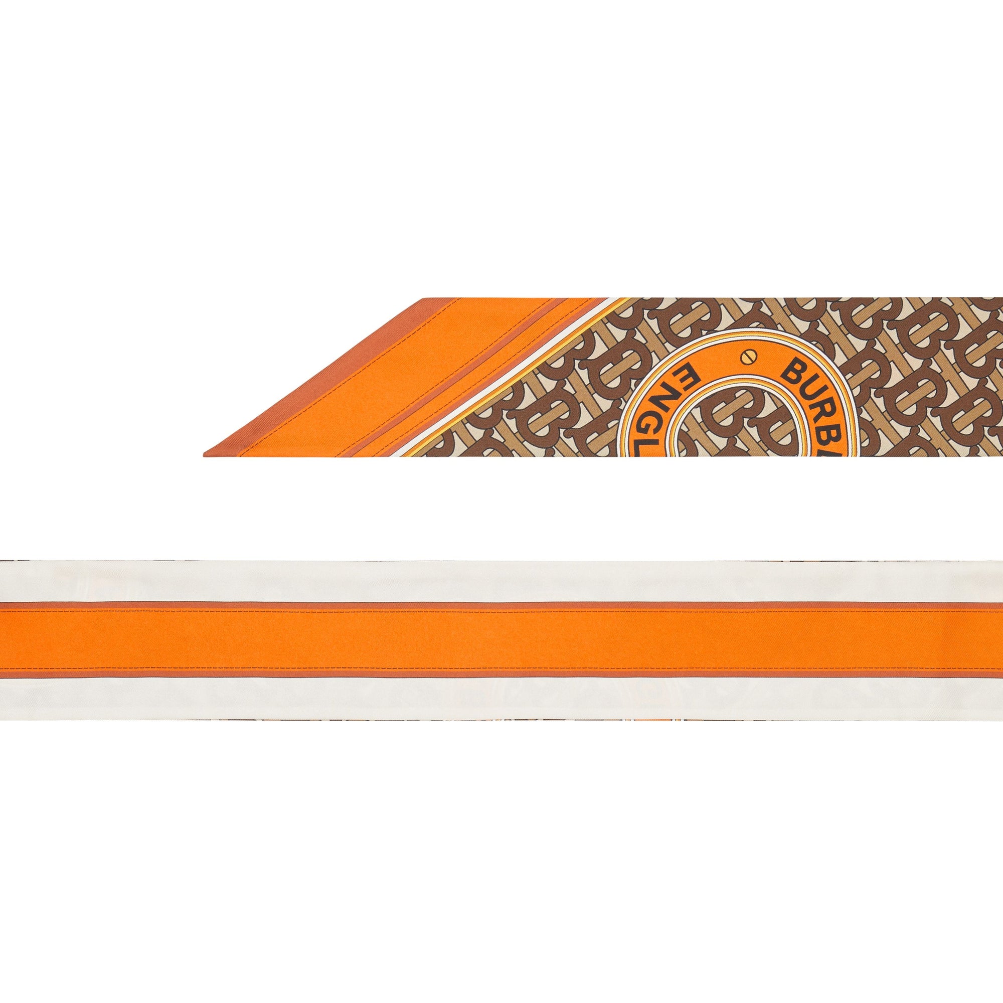 Foulard ultrafin en soie monogram avec logo - Orange vif